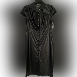 Fun faux leather dress for office or after